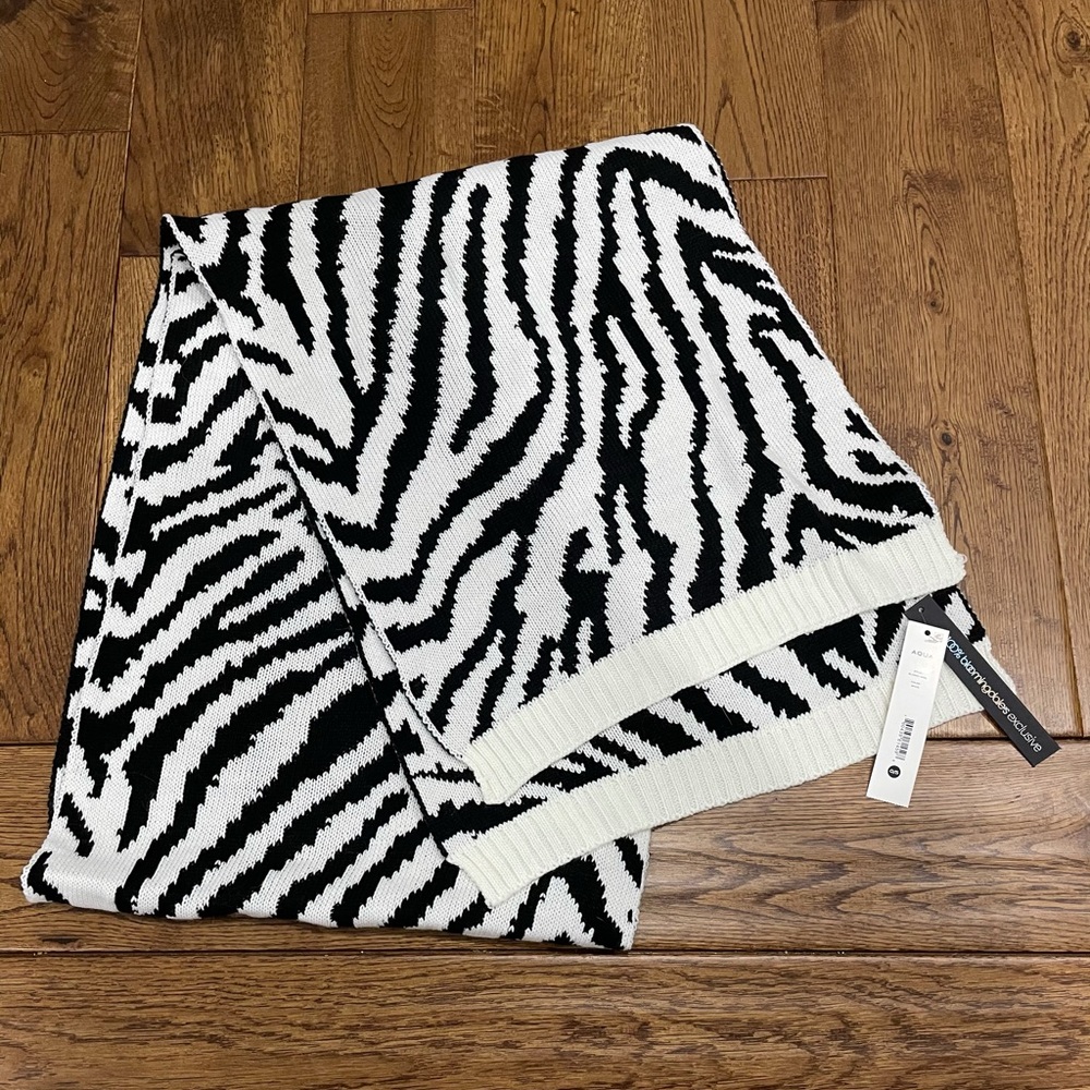 AQUA Zebvra print scarf